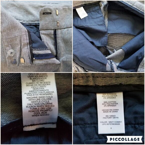 Daisy Fuentes Wide-Waistband Navy/Gray Capri Pants - Size 8 - Textured Pattern - Picture 16 of 16